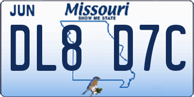 MO license plate DL8D7C