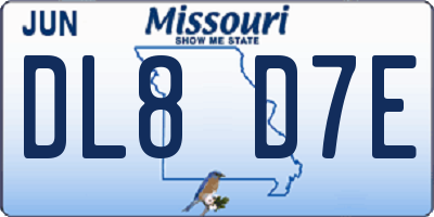 MO license plate DL8D7E
