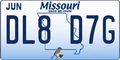 MO license plate DL8D7G