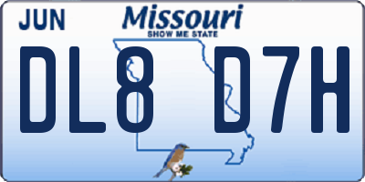 MO license plate DL8D7H