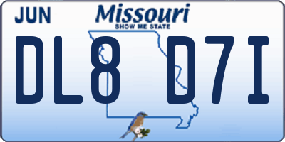MO license plate DL8D7I