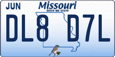 MO license plate DL8D7L