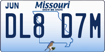 MO license plate DL8D7M