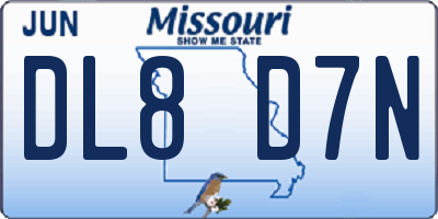 MO license plate DL8D7N