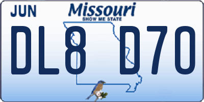 MO license plate DL8D7O