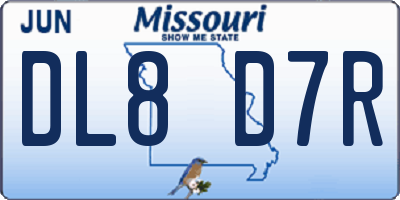 MO license plate DL8D7R