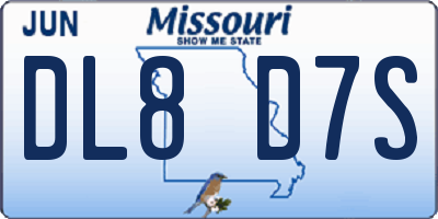 MO license plate DL8D7S