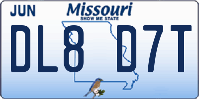 MO license plate DL8D7T
