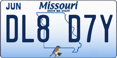 MO license plate DL8D7Y