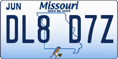 MO license plate DL8D7Z