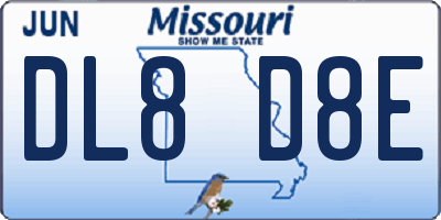 MO license plate DL8D8E