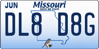 MO license plate DL8D8G