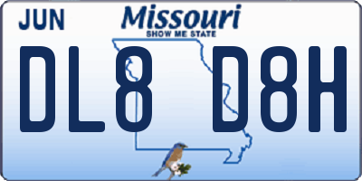 MO license plate DL8D8H