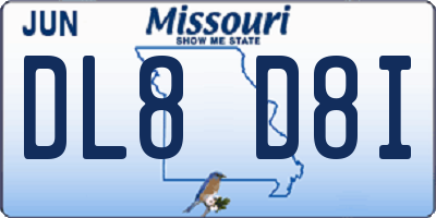 MO license plate DL8D8I
