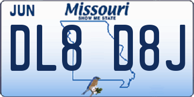MO license plate DL8D8J