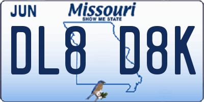 MO license plate DL8D8K
