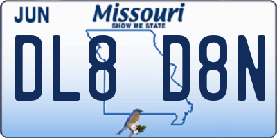 MO license plate DL8D8N