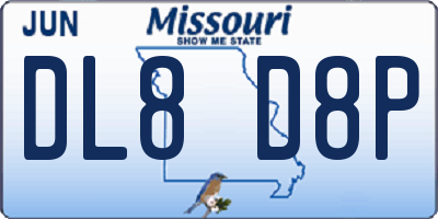MO license plate DL8D8P