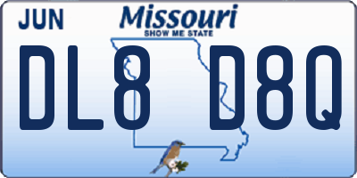 MO license plate DL8D8Q