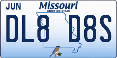 MO license plate DL8D8S