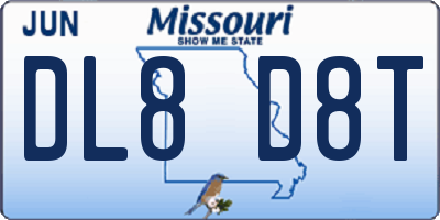 MO license plate DL8D8T