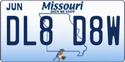 MO license plate DL8D8W