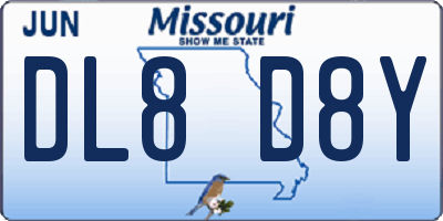 MO license plate DL8D8Y