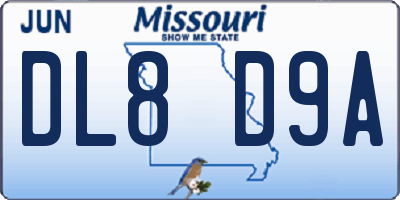 MO license plate DL8D9A