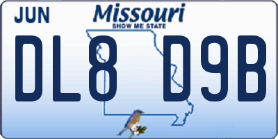 MO license plate DL8D9B