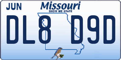 MO license plate DL8D9D