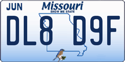 MO license plate DL8D9F