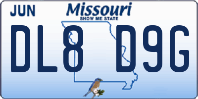 MO license plate DL8D9G