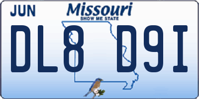 MO license plate DL8D9I