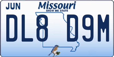 MO license plate DL8D9M