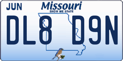 MO license plate DL8D9N