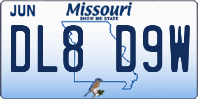 MO license plate DL8D9W