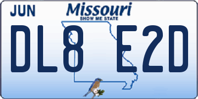 MO license plate DL8E2D