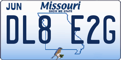MO license plate DL8E2G