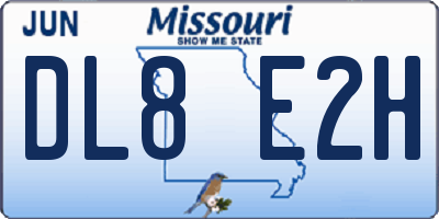MO license plate DL8E2H