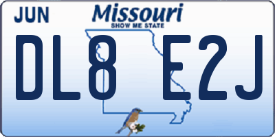 MO license plate DL8E2J