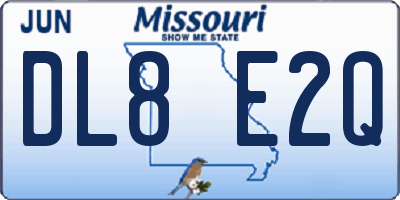 MO license plate DL8E2Q