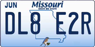 MO license plate DL8E2R