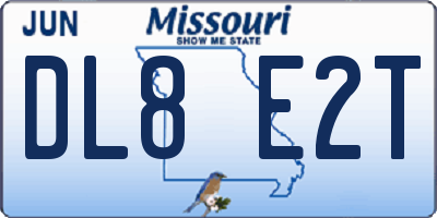 MO license plate DL8E2T
