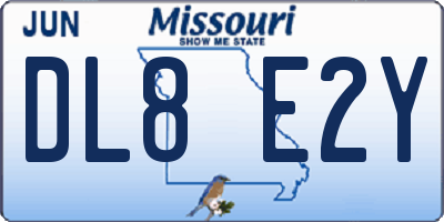 MO license plate DL8E2Y