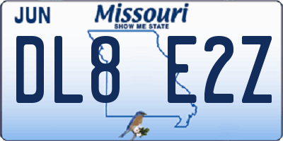 MO license plate DL8E2Z