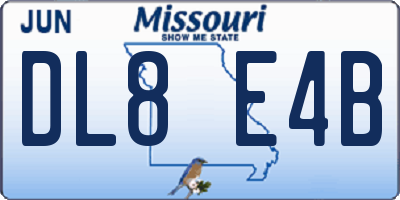MO license plate DL8E4B