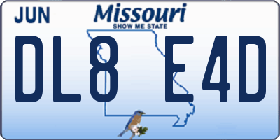MO license plate DL8E4D