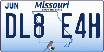 MO license plate DL8E4H