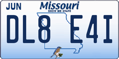 MO license plate DL8E4I