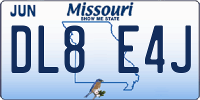 MO license plate DL8E4J
